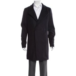 AllSaints Wool Overcoat – Navy